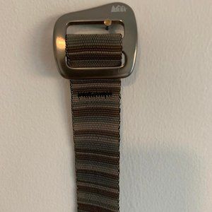 Bison Designs Unisex Brown, Cream, & Sage Belt with Gunmetal Buckle.